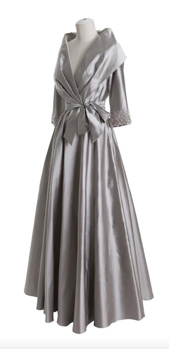 Catherine Regehr Style #Shawl Collar Taffeta Gown #0 default Silver thumbnail