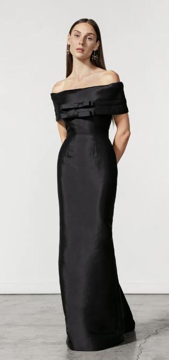 Catherine Regehr Style #Off Shoulder Bow Tie Gown #0 default Black thumbnail