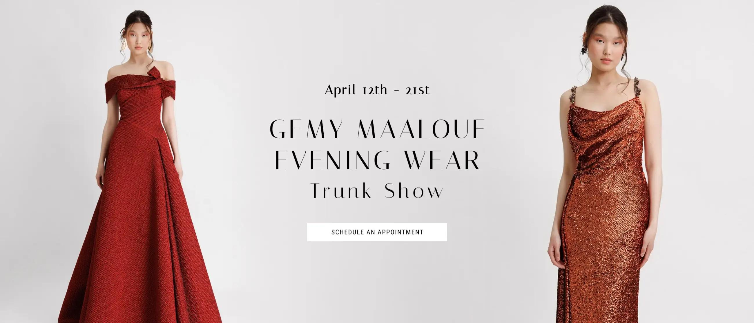 Gemy Maalouf Evening Wear Trunk Show Banner