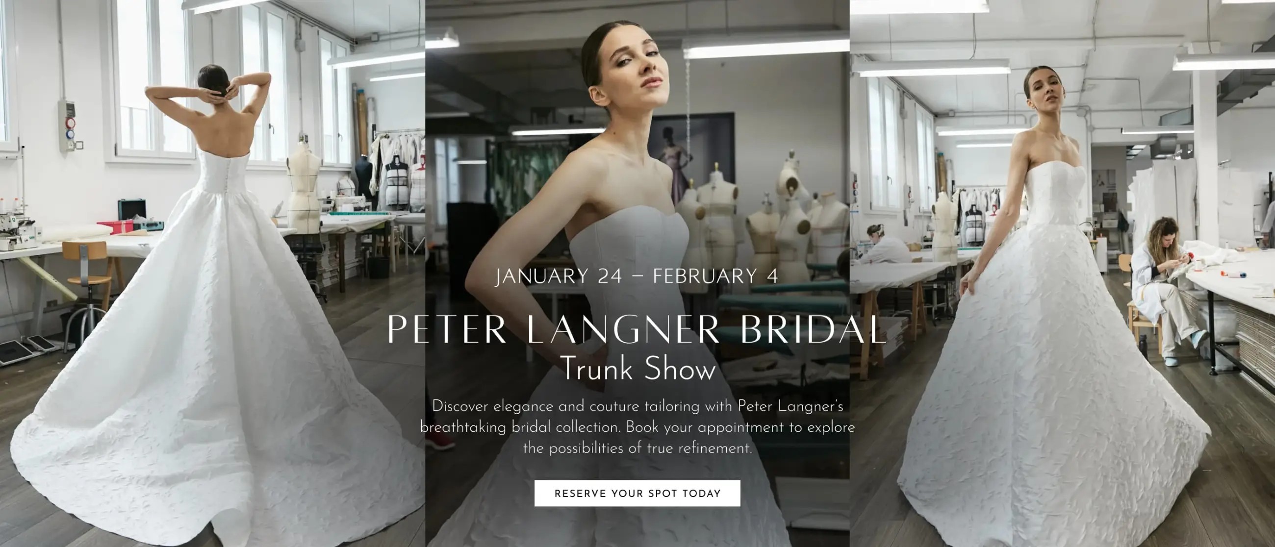 Peter Langner Bridal Trunk Show Desktop Banner